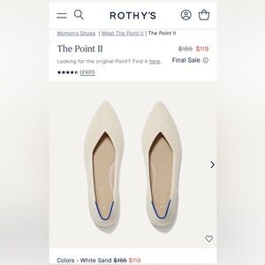 White sand Rothy's The Point II